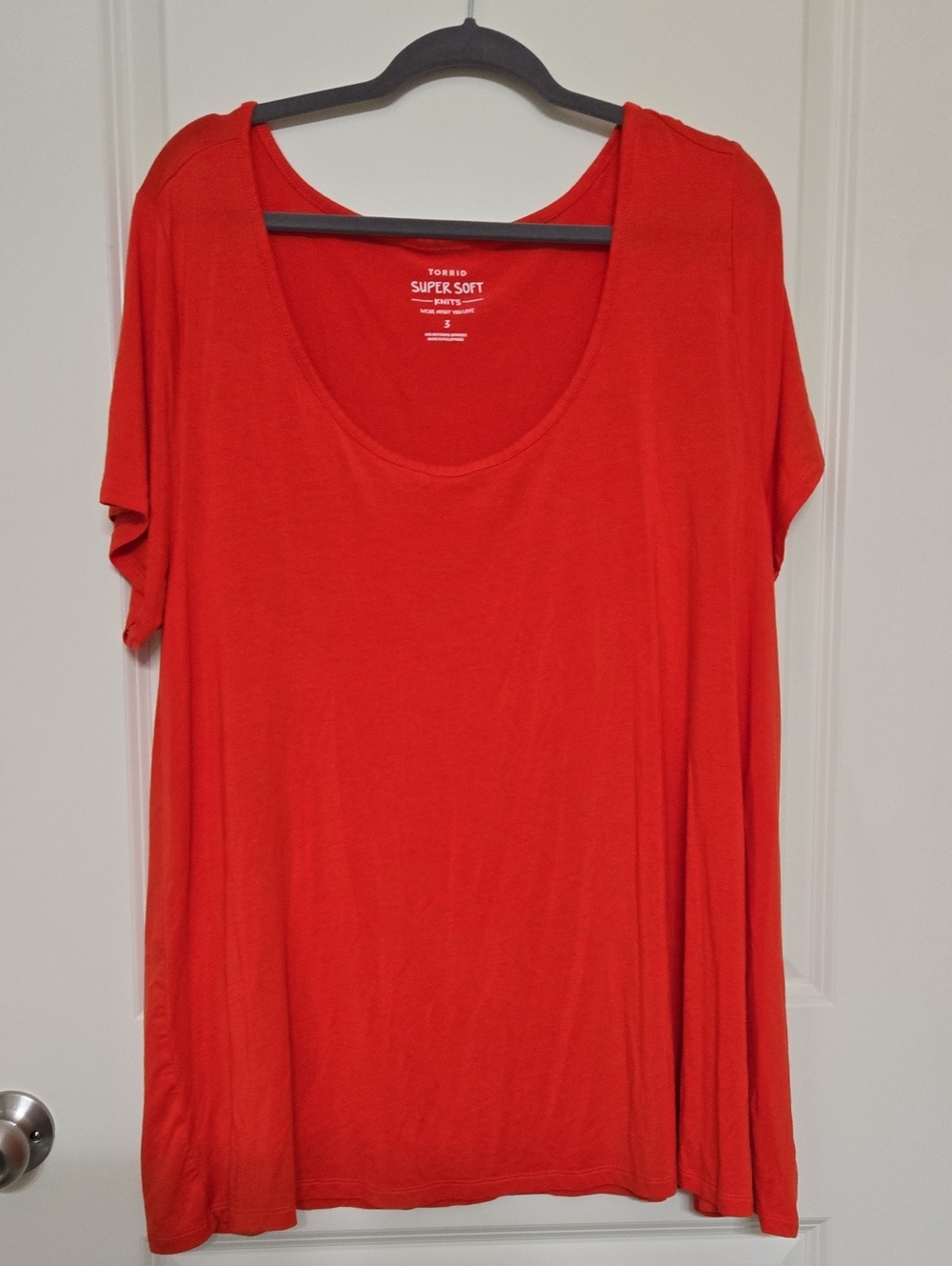 torrid Scoop Neck Super Soft Tee - Red Coral